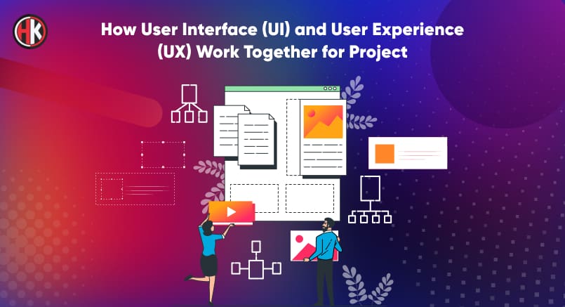Two developers working on different elements of UI and UX such as images and videos 