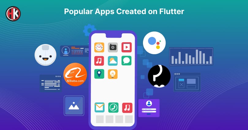 Mobile phone with various application along with flutter framework application