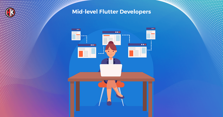 Mid-Level Flutter Developer with a girl and the desk 