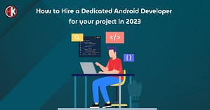 Dedicated Developer sits and working on laptop to create a coding for Android Application