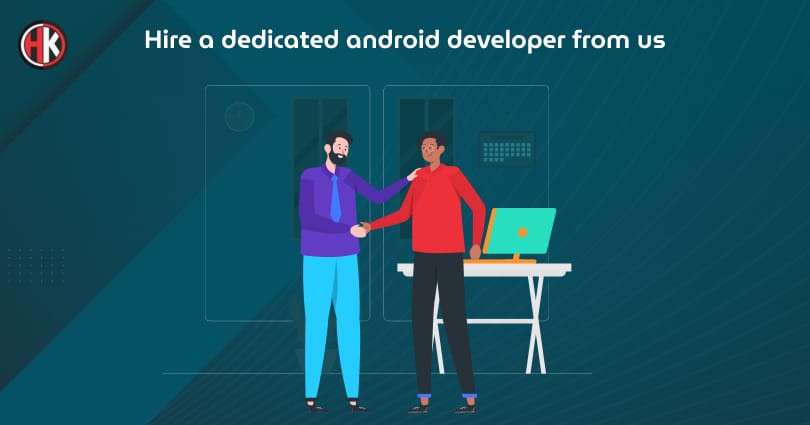 A Person Shake hands with Dedicated android Developer for hiring him for making an app 
