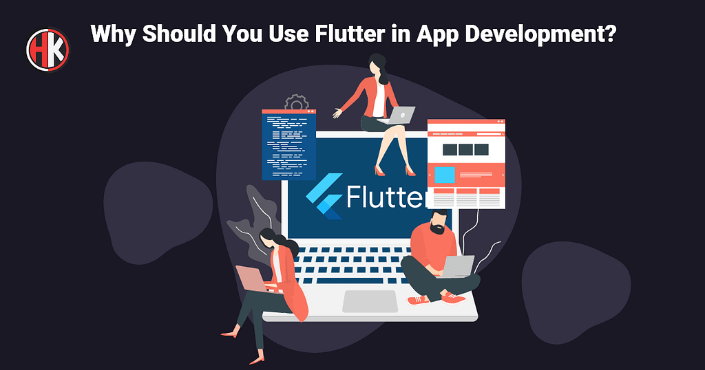 using of flutter With Computer and Peoples